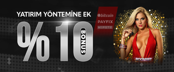 Boombet Bitcoin, Payfix, Mefete 10 Yatırım Bonusu