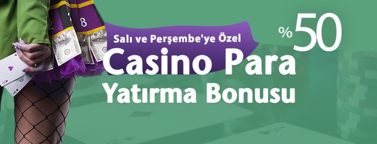 Cepbahis Salı & Perşembe 50 Casino Yatırım Bonusu